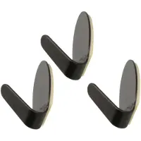 Excellent houseware Zelfklevende haakjes zwart rvs keuken/badkamer/kleding/ophang - set 18x - Handdoekhaakjes