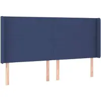 vidaXL Hoofdbord met randen 183x16x118/128 cm stof blauw