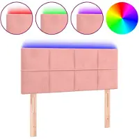 vidaXL Hoofdbord LED 90x5x78/88 cm fluweel roze