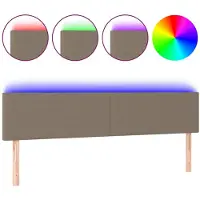 vidaXL Hoofdbord LED 180x5x78/88 cm stof taupe