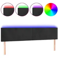 vidaXL Hoofdbord LED 180x5x78/88 cm fluweel zwart
