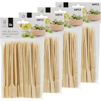 Excellent houseware 200x Bamboe houten sate prikkers/stokjes 15 cm - prikkers (sate)