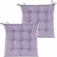 Anna's Collection Stoelkussen gewatteerd - 2x - lila paars - 38 x 38 cm - tuinstoelkussens