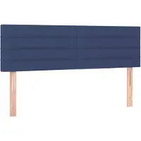 vidaXL Hoofdborden 144x5x78/88 cm stof blauw