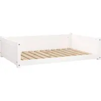 vidaXL Hondenmand 105,5x75,5x28 cm massief grenenhout wit