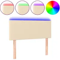 vidaXL Hoofdbord LED 90x5x78/88 cm stof crèmekleurig