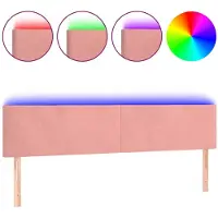 vidaXL Hoofdbord LED 160x5x78/88 cm fluweel roze