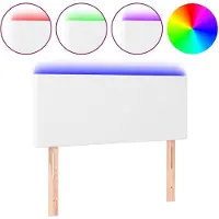 vidaXL Hoofdbord LED 100x5x78/88 cm kunstleer wit