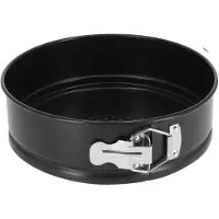 Gerimport Gerim Taarten bakken bakvorm/spring vorm Kitchen Pro - metaal - anti-aanbak laag - zwart - 22 x 7 cm - Bakringen
