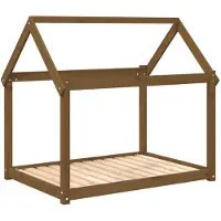 vidaXL Hondenmand 111x80x100 cm massief grenenhout honingbruin