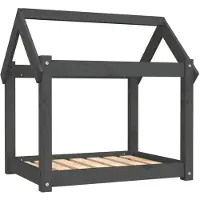 vidaXL Hondenbed, grijs, 71x55x70 cm, massief grenenhout