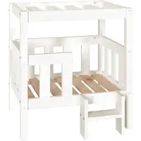 vidaXL Hondenmand 65,5x50,5x70 cm massief grenenhout wit