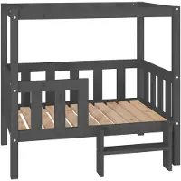 vidaXL Hondenmand 95,5x73,5x90 cm massief grenenhout grijs