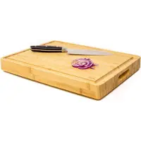 Budu Snijplank Dik Deluxe - Bamboe - 4CM dik - Snijplank Hout - Houten Snijplanken - Snijplank Cadeau - 29,5 x 40 x 4 cm
