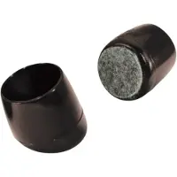 FLOOQ Premium Stoelpootdoppen Schuin met Vilt 17-19mm - Anti-Kras Vilt - Vloerbescherming - 24 Stuks – Zwart – Rond
