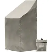 Chefarone Beschermhoes Tuinstoelen voor 4 Stoelen - Opberghoes Tuinmeubels en Stapelstoelen - Weerbestendige Tuinstoel Hoes - Waterdicht - UV-bescherming - Grijs