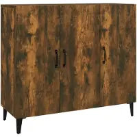 vidaXL Dressoir 90x34x80 cm bewerkt hout gerookt eikenkleurig