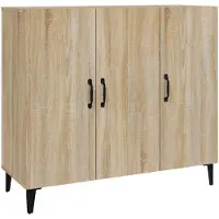 vidaXL Dressoir 90x34x80 cm bewerkt hout sonoma eikenkleurig