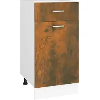 vidaXL Onderkast met lade Lyon 40x46x81,5 cm bewerkt hout gerookt eiken