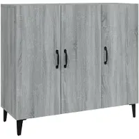 vidaXL Dressoir 90x34x80 cm bewerkt hout grijs sonoma eikenkleurig