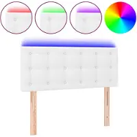 vidaXL Hoofdbord LED 100x5x78/88 cm kunstleer wit