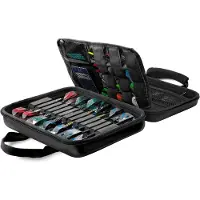 Harrows Imperial Dart Case – Zwarte Hard EVA Darttas voor 12 Dartpijlen – 36 Vakjes & Accessoire-opslag – Beschermende Darts Opbergruimte –