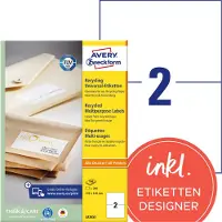 Avery Zweckform Etiketten , voor printertype inkjet/laser, rechthoekig, duurzaam, A4-formaat, papier, natuurwit, 200 etiketten, B 1210 x H 148 mm