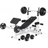 Gorilla Sports Universele Halterbank Met 100 kg Halterset Gripper Kunststof