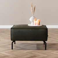 Livin24 Hocker Kansas eco-leer olive green