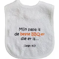 Funnies Witte slab met "Mijn papa is de beste BBQ-er die er is (zegt hij)" - vaderdag, pappa, barbecue, zomer, eten, barbeque