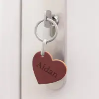 Yoursurprise Leren sleutelhanger graveren - Hart - Bruin