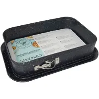 Meyerhoff Bakery rechthoekige springvorm/ bakvorm met opstaande rand 35 x 24 x 8,5 cm antraciet marmer