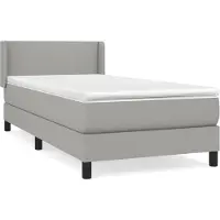 vidaXL Boxspring met matras stof lichtgrijs 90x190 cm