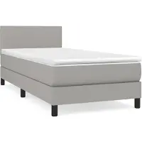 vidaXL Boxspring met matras stof lichtgrijs 90x190 cm