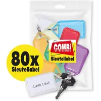 Combi-Label Openklapbare Openklapbaar Sleutellabel – Sleutellabels met inlay - Sleutelhanger - Naamlabel – 80 stuks