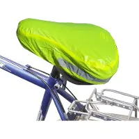 Discountershop fietszadelhoes - zadelhoes - zadelhoes in geel met veiligheidslichtstrips - reflecterende strepen - Fiets - Zadelhoesje - Zadelhoes - Reflector zadel ZadelHoes Universeel