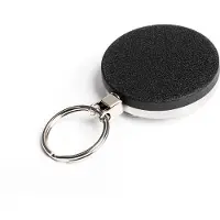 Combi-Label Zwarte metalen yoyo Sleutelhanger met 120cm nylon koord en sleutelring / Skipashouder type EG50