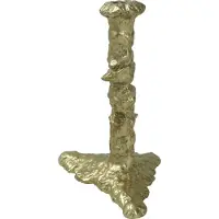 Ptmd collection Ptmd - Gouden metalen kandelaar 24 cm - aluminium gold finish 24 cm