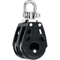 Harken Carbo Double Swivel Pulley 40 Mm Zwart,Zilver