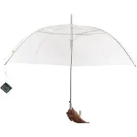 Discountershop Transparante Koepelparaplu | Stijlvol en Functioneel Bescherming tegen Regen -Auto Open - ø 85 cm - Big Cloche Wit