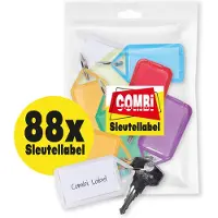 Combi-Label Openklapbare Openklapbaar Sleutellabel – Sleutellabels met inlay - Sleutelhanger - Naamlabel – 88 stuks