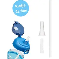 FLOOQ Rietje voor Motivatie Waterfles - 2 liter drinkbeker - transparant