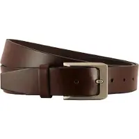 Houtkamp Glad Leren Heren Riem met nette Gesp - Breedte: 34 mm - Bruin - Riemmaat 115