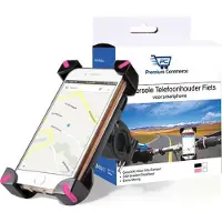 Premium Commerce Telefoonhouder Fiets - Smartphone Houder - GSM - Scooter - Brommer - Universeel - Roze