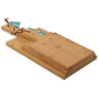 Merkloos Set van 3 stuks bamboe houten snijplanken - S-30x15cm -M-35x17cm -45x19cm