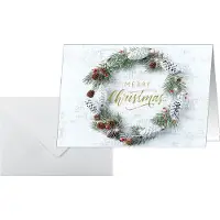 Sigel Kerstkaart 21,1 x 15,1 cm Groen, wit 25 Stuks