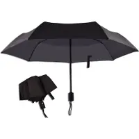 Merkloos Automatische Stormparaplu - Opvouwbaar, Windbestendig & Automatisch - Ø 95 cm - 7 Panelen - Dubbele Laag - Zwart
