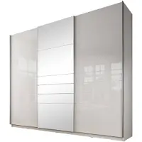 Meubella Kledingkast Mariah 2 - Wit - 263 cm met spiegel