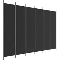 vidaXL Kamerscherm met 6 panelen 300x220 cm stof zwart