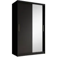 Meubella | Kledingkast mat zwart 120x62x200 schuifdeur